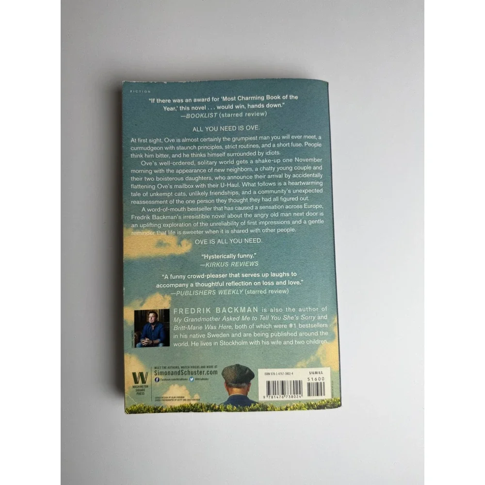 A Man‎ Called Ove Fredrik Backman Paperback Novel Washington Square Press 2014